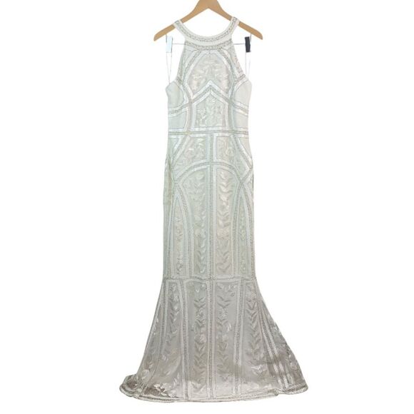 NWT Lulus Tell Me Everything White Beaded Sequin Halter Maxi Dress Size XLarge - Picture 5 of 13